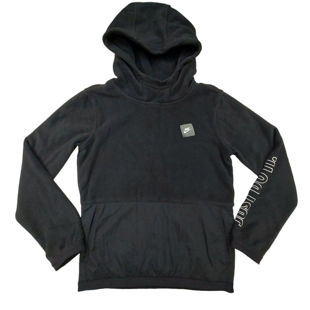 Nike Therma-Fit Fleece Hoodie Youth Large Black Warm Cozy Athletic Sportswear